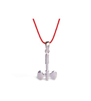 925 Ayar Gümüş Kırmızı İp Viking Balta Tasarım Kadın Choker Kolye 2