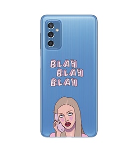 Samsung Galaxy M52 Uyumlu Blah Blah Blah Mean Girls Desenli Şeffaf Telefon Kılıfı