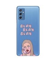 Samsung Galaxy M52 Uyumlu Blah Blah Blah Mean Girls Desenli Şeffaf Telefon Kılıfı