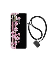 Tecno Spark 7t Kılıf Desenli Silikon Boyun Askılı Pink Flowers 3 1393