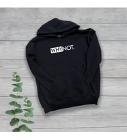 Why Not Göğüs Baskılı Unisex Oversize Siyah Sweatshirt
