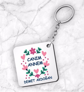 Anneler Günü Tasarımlı Anahtarlık