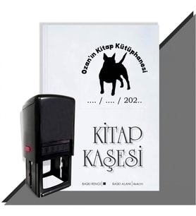 Kişiye Özel Köpek Silüet 21 Tarihli Otomatik Kitap Kaşesi (Siyah)