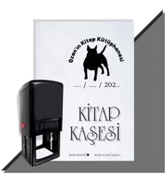 Kişiye Özel Köpek Silüet 21 Tarihli Otomatik Kitap Kaşesi (Siyah)