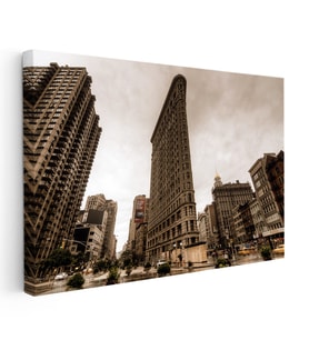 Kanvas Tablo New York Flatiron Binası Şehir Mimari Tablo Ev Ofis Duvar Dekoru
