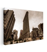Kanvas Tablo New York Flatiron Binası Şehir Mimari Tablo Ev Ofis Duvar Dekoru