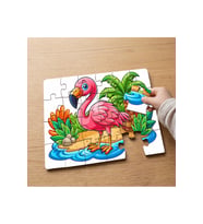 Pembe Flamingo Tasarımlı 24 Parça Ahşap Çocuk Puzzle MPK0586