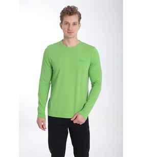 Maraton Regular Erkek Bisiklet Yaka Fıstık Yeşili Sweatshirt