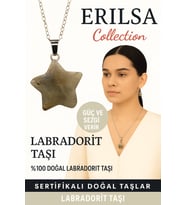 Sertifikalı Yıldız Model Labradorit Doğal Taş Kolye – Güç ve Sezgi Taşı (Çok Renkli)