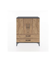 Arges Şifonyer 2 Raflı 2 Çekmeceli 2 Kapaklı 88x30x106 Antrasit-Çam