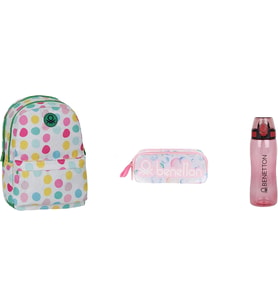 Kız Çocuk Okul Çantası 70322 + Kalemlik 70207 + 700 ml Su Matarası Seti – Su Geçirmez, Laptop Bölmeli, Ergonomik Tasarım