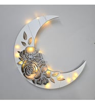 Moon Flower Gümüş - Led Işıklı Duvar Dekoru