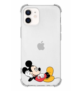 Apple iPhone 12 Uyumlu Köşe Korumalı Antişok  Kapak Mickey Mouse Tasarımlı Şeffaf  Kılıf