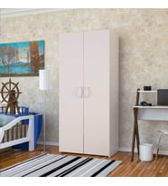 Modilayn MİDİLLİ 80x170x44 cm Gardrop 2 Kapaklı, Derin- Ölçü- Lükens Ayaklı (Beyaz)