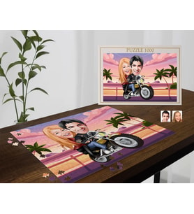 BK Gift Kişiye Özel Sevgililer Karikatürlü 1000 Parça Profesyonel Puzzle-14