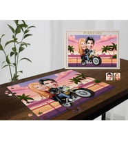 BK Gift Kişiye Özel Sevgililer Karikatürlü 1000 Parça Profesyonel Puzzle-14