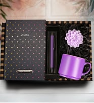 Kişiye Özel Desenli Defter & Kişiye Özel Metal Tükenmez Kalem & Renkli Nescafe Fincanı & Dekoratif Mum Hediye Seti