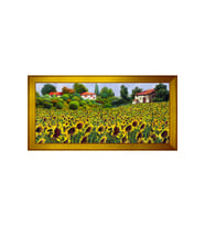 Manzara Temalı Kanvas Tablo 50 x 70 cm Gold Çerçeve