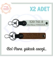 Açık Kahve-Beyaz, Kişiselleştirilebilir Bolluk Getiren 520 741 8 Sayı Manevi Dengeci 2'li Anahtarlık (Çok Renkli)
