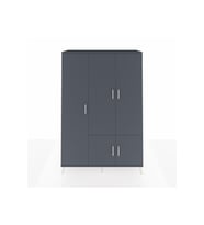 Hyperion Dolap 7 Raflı 5 Kapaklı Tek Askılı 132x44x195 Antrasit-Antrasit/Çam