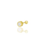 Gümüş altın yaldızlı zirkon tek taş Tragus helix Piercing küpe SGTL12421GOLD