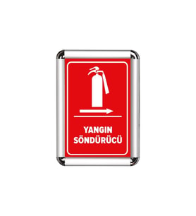 Yangın Söndürücü A3 Cerceveli Uyarı ve Yönlendirme Levhası