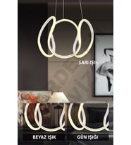 Kardelen 3 renkli Beyaz Damla Sarkıt Modern Led Avize
