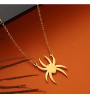 Kişiye Özel 925 Ayar Gümüş Örümcek Figürlü Kolye (Gold)