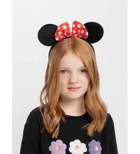 Kırmızı Fiyonklu Minnie Mouse Taç Fare Tacı Kafa Bandı