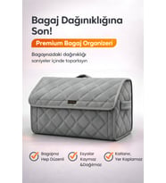 Bagaj Çantası Oto Bagaj Organizer Lüks Tay Tüyü Su Geçirmez Kaymaz Katlanır Düzenleyici - Gri