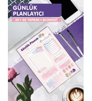 Günlük Planlayıcı Planner 50 Yaprak - Planlayıcı Defter Bloknot To do list (A5 15X21) 50 Syf.-T967
