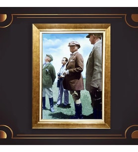 Altın Varaklı Çerçeveli Paspartulu Atatürk Tablo z4775 (Gold)