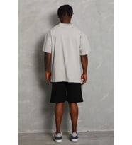 Erkek Düz Yazlık Kısa Kol Tişört Bisiklet Yaka Oversize T-Shirt - Gri