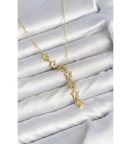 316L Çelik Yıldız Model Gold Renk Zirkon Taşlı Kadın Kolye TJ-BKO11131