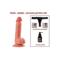 21 cm Belden Bağlamalı Realistik Vantuzlu Dildo Penis