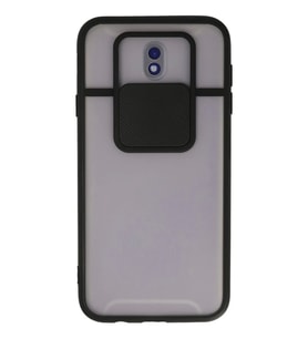 Newface Samsung Galaxy J7 Pro / J730 Kılıf Palm Buzlu Kamera Sürgülü Silikon - Siyah