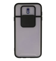 Newface Samsung Galaxy J7 Pro / J730 Kılıf Palm Buzlu Kamera Sürgülü Silikon - Siyah