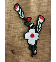 24X10 CM NAKIŞ İŞLEME BEYZ ÇİÇEK ARMA YAMA DİKİŞ AKSESUARI