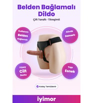 Çift Taraflı Titreşimli Belden Bağlamalı Strapon Dildo – iyimor