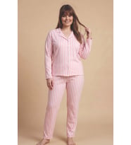 Mirano 9851 Uzun Kollu Şardonlu Soft Kışlık Düğmeli Büyük Beden Kalpli Kadın Pijama Takımı