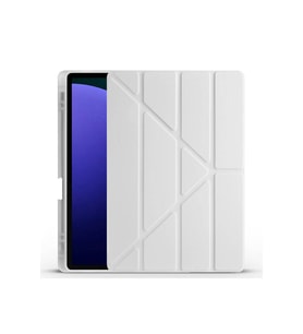 Samsung Galaxy Tab S9 FE Plus Uyumlu Kılıf Zore Tri Folding Kalem Bölmeli Standlı Kılıf