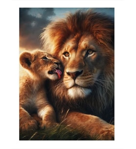 Aslan Ve Yavrusu Tasarım Mdf Tablo
