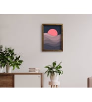 BK Home Doğal Masif Ahşap Çerçeveli Tablo 45x65cm-93