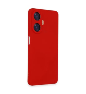 Realme C55 Kılıf Nano İçi Kadife Silikon - Kırmızı