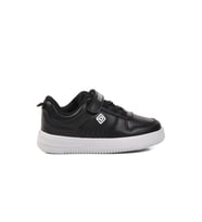 Siyah Beyaz Cırtlı Unisex Çocuk Spor Ayakkabı 1603 B (Siyah - Beyaz)
