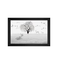 Manzara Temalı Kanvas Tablo 50 x 70 cm Siyah Çerçeve