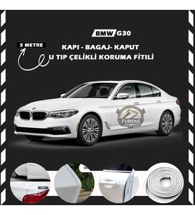 Bmw G30 Oto Araç Kapı Koruma Fitili 5metre Parlak Beyaz Renk