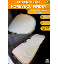 Oto Koltuk Koruyucu Alt Minder Krem Universal 2+1 Parça Ön Arka A+ Kalite