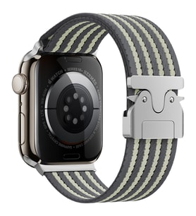 Apple Watch 44/45/46/49mm Kordon Kelebek Klipsli Naylon Kumaş Hasır Örgülü 133 2 (Gri)