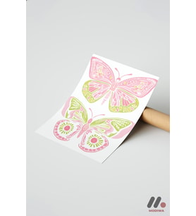 Pembe Kelebek Deseni, Çerçevesiz Yüksek Kalite Duvar Afişi - Modern Ev Dekorasyonu